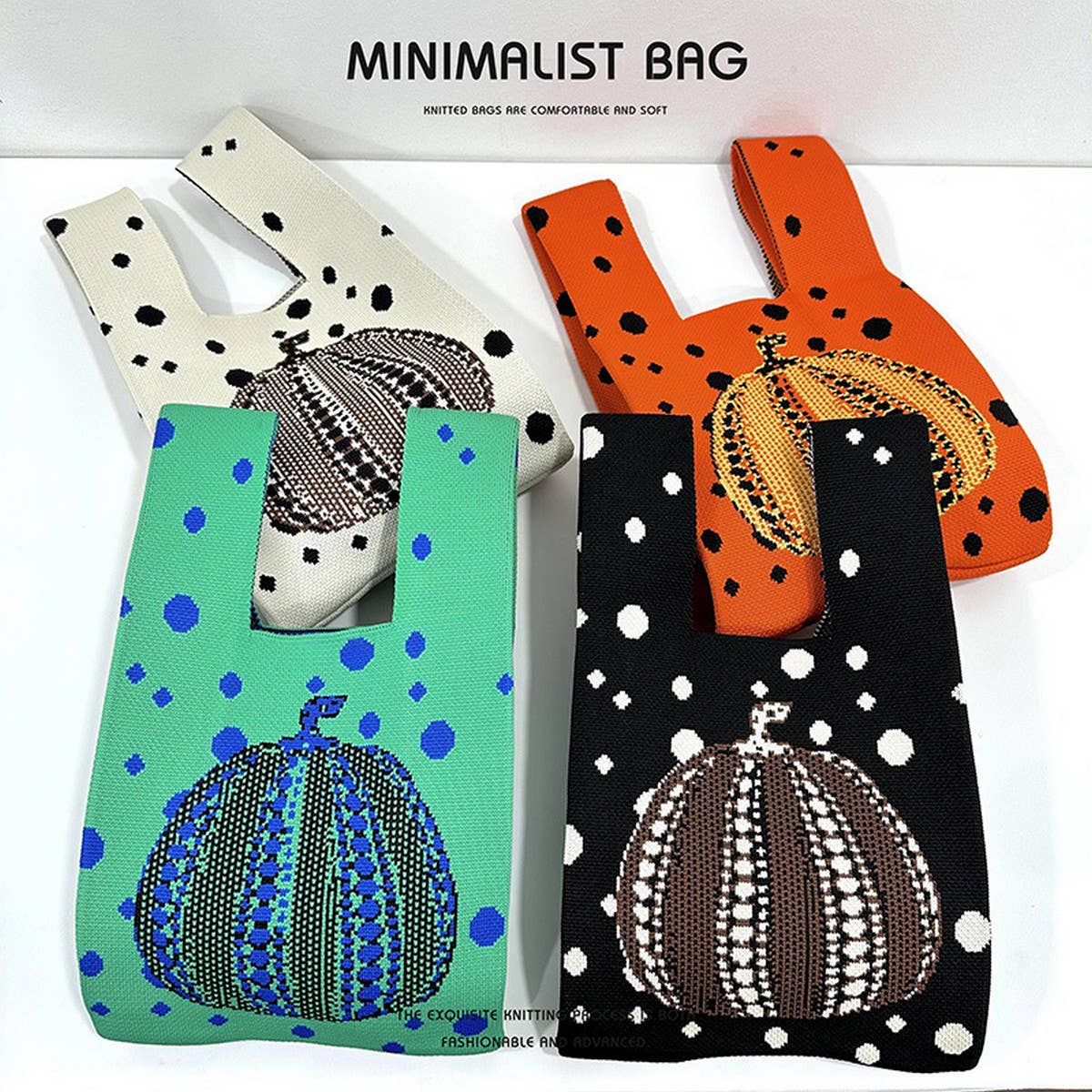 ACCITY - Wholesale Tote Bag - Women's - WOMEN PUMPKIN KNITTED SHOULDER HANDBAG_CWAB15024