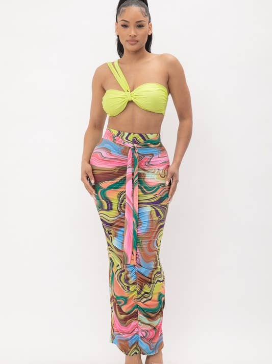 Set aus Bikinioberteil und gebundenem Maxirock für den Großhandel von Belita Collection