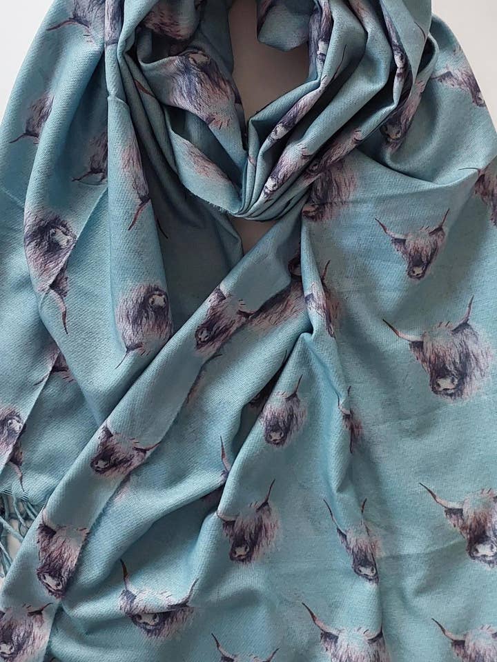 Highland Cow Pashmina for wholesale by Shimena