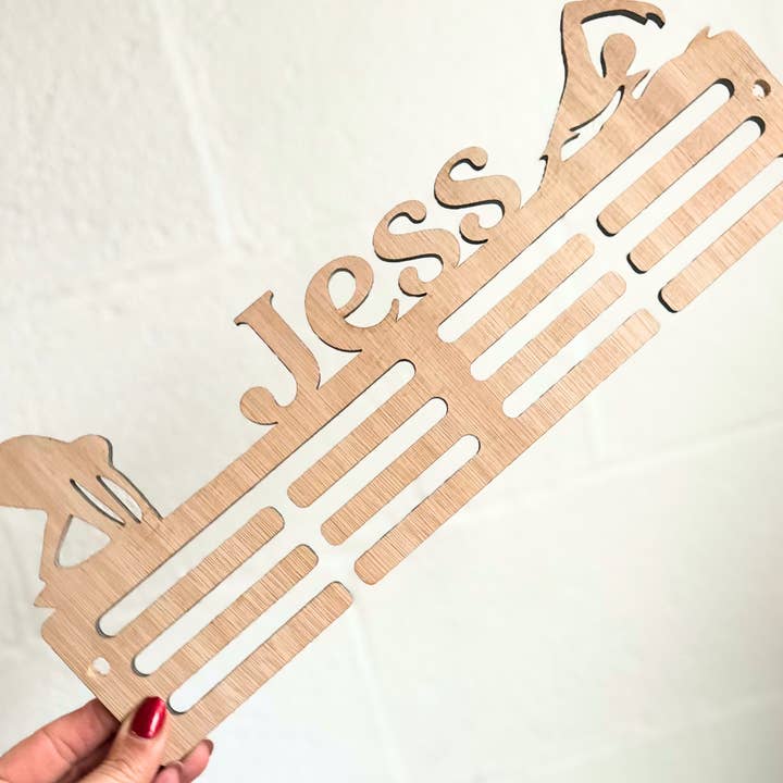 Harwill and Fox - Wholesale Wall Accent - Personalised Swimming Medal Hanger