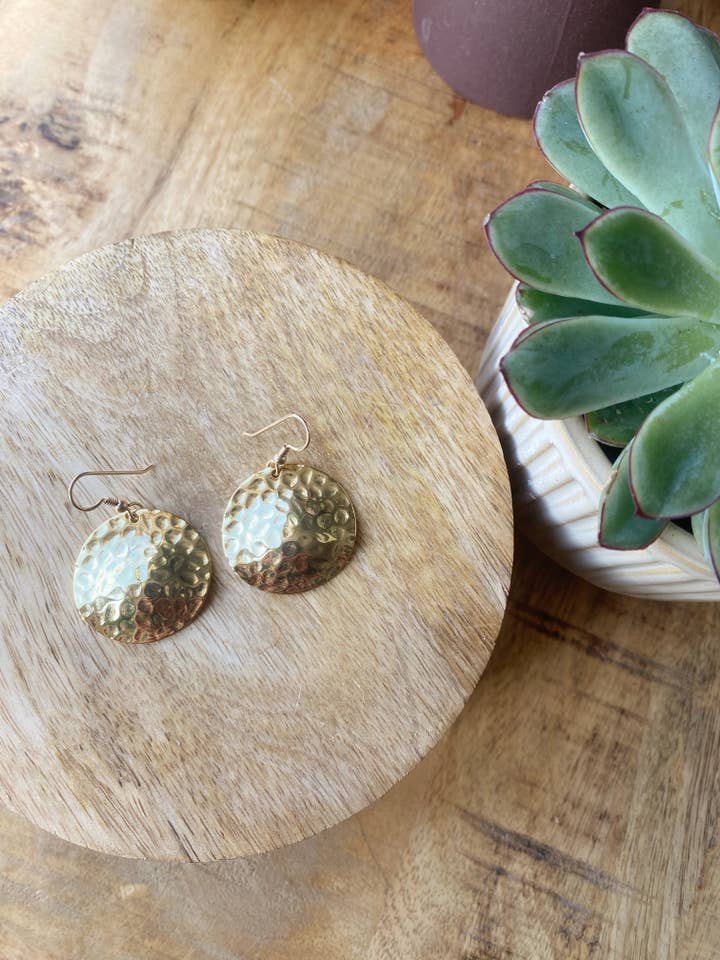 Golden Coin Earrings for wholesale by Boho Breath
