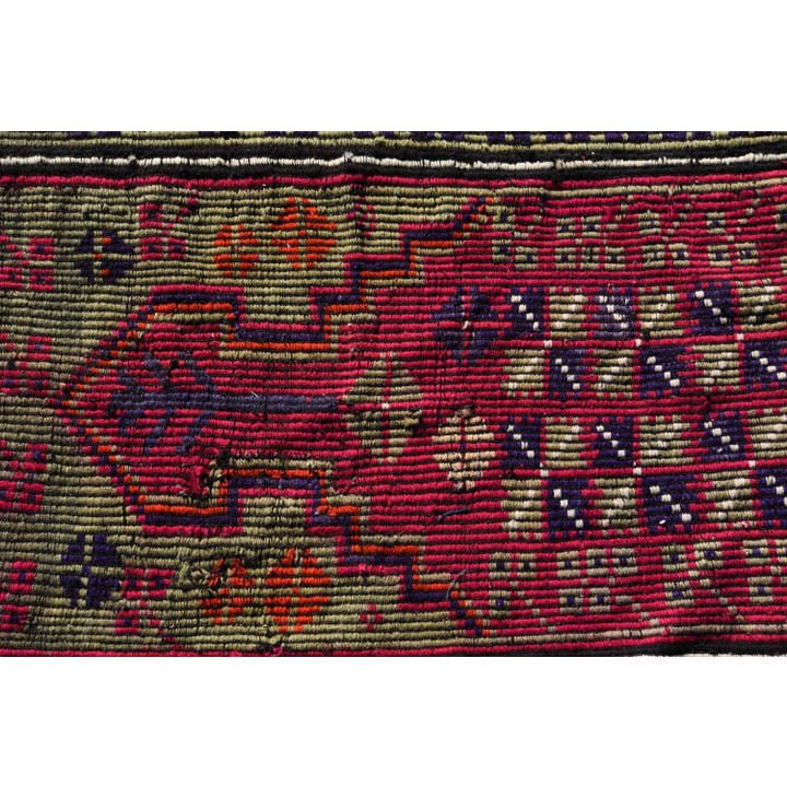 The Loom Wholesale – wholesale Rug pad – Handwoven Wool Rug, Red & Green Geometric Design5