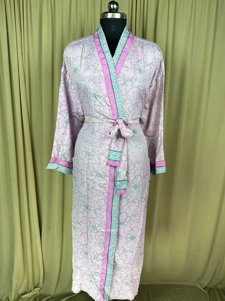 Quimono Vintage de Crepe de Seda Boho Robe Roupa de Lazer Cobertura de Praia por atacado de The Eastern Loom