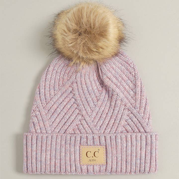 Fashion City - Wholesale Beanie - Kids - Kids Criss-Cross Pattern Beanie Hat3