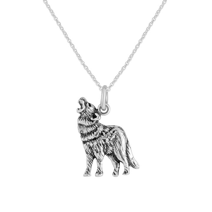 Silver Jewellery Cavern Wholesale - Wholesale Individual Charm/Pendant - Lovely Howling Wolf Pendant