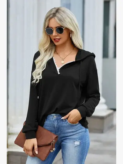 Supreme Fashion - Vendita all'ingrosso Felpa con cappuccio - Donna - Felpa con cappuccio ampia a maniche lunghe con cerniera.26