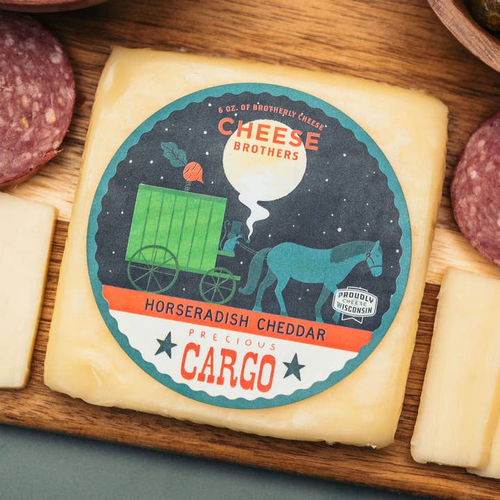 "Precious Cargo" Horseradish Cheddar for wholesale by Cheese Brothers