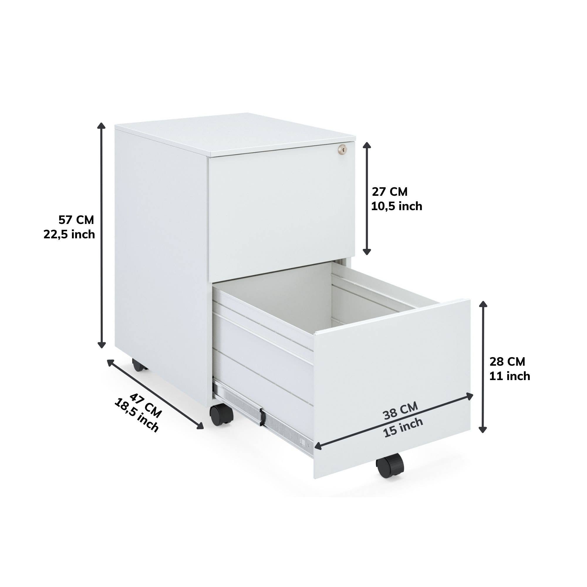 CEHA USA – Engroshandel Skab – Ceha 2 skuffe mobilarkivskab med lås10