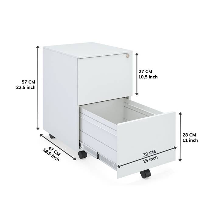 CEHA USA – Engroshandel Skab – Ceha 2 skuffe mobilarkivskab med lås10