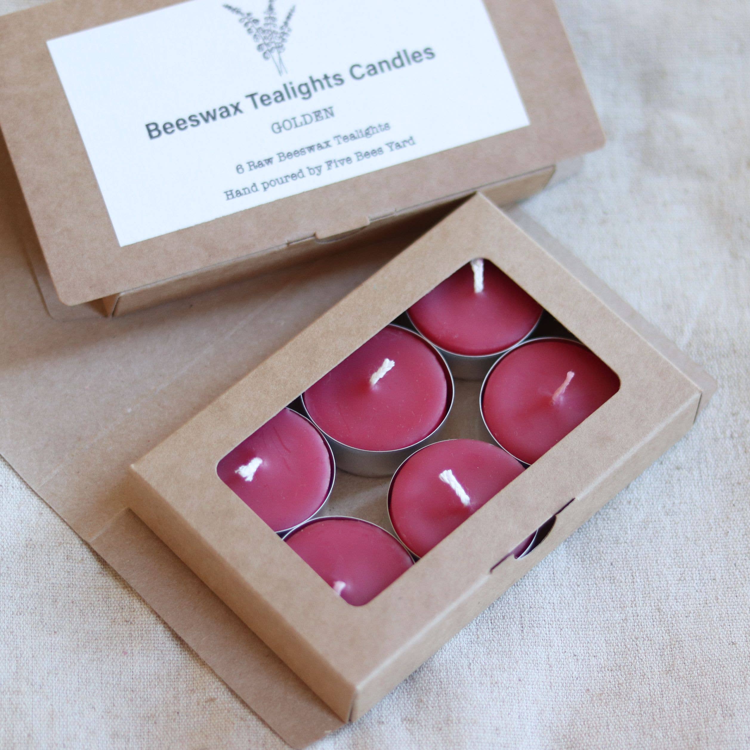Five Bees Yard - Wholesale Theelichtjes - Theelicht Cadeauset | Verpakte Kaarsen | Set van Theelichtjes | Eco Kleurstoffen10