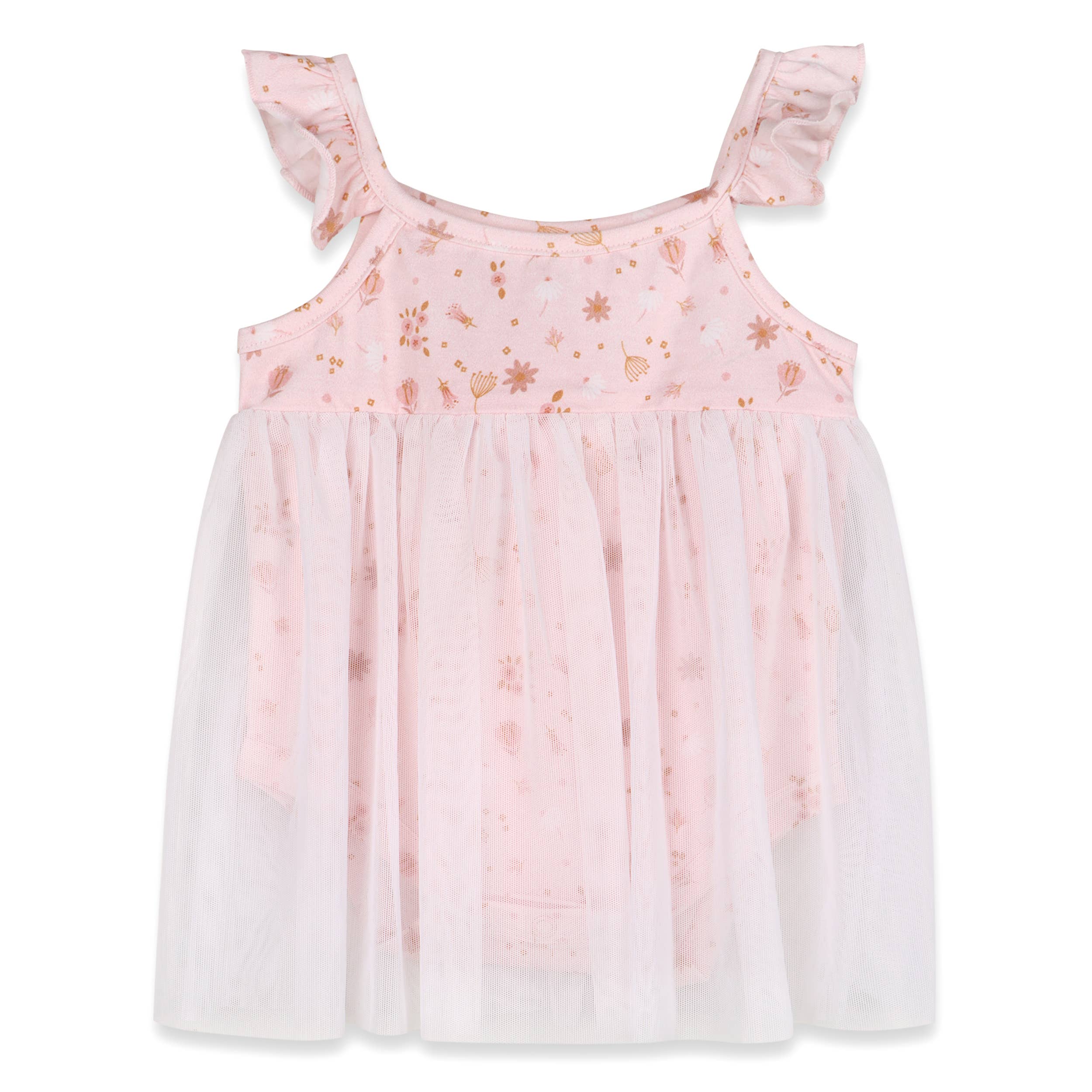 Pink Floral Tutu Romper Baby Dress (Organic Jersey) for wholesale on Faire
