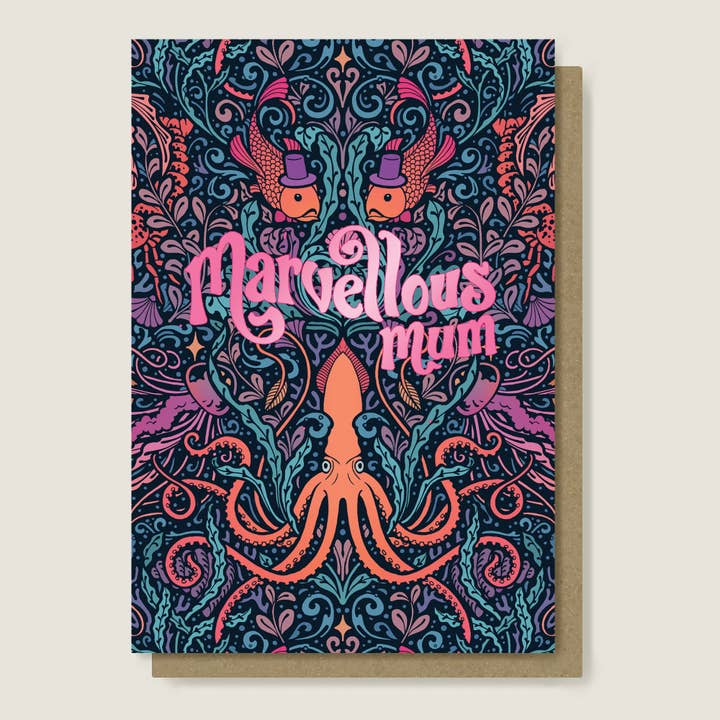 flight & fancy - Wholesale Birthday Card - Marvellous Mum Mothers Day / Birthday Card. Pink Foiled