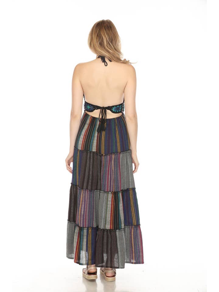 Lakhays Collection Inc. - Wholesale Dress - Women's - Patchwork Crochet Maxi Dress3