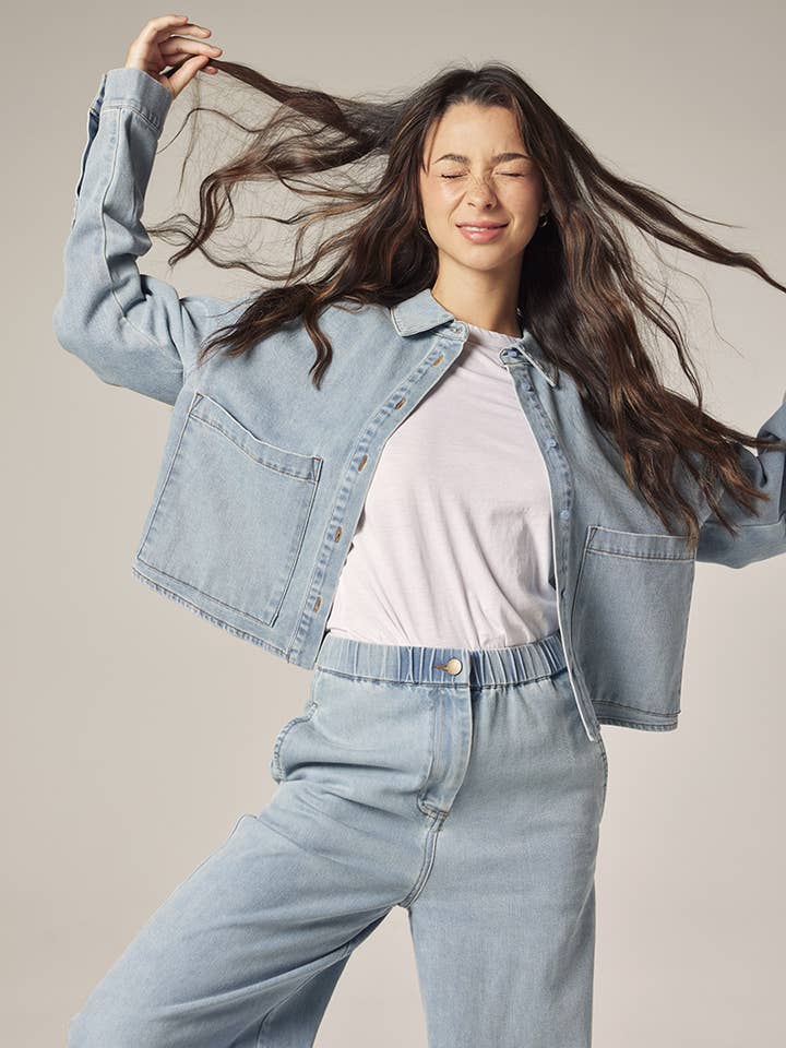 Short denim shirt for wholesale by amente