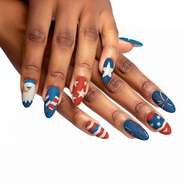 FYNE BODY - Wholesale Press-on/fake nails - Retro Drip 4th of July Press-On Nails18