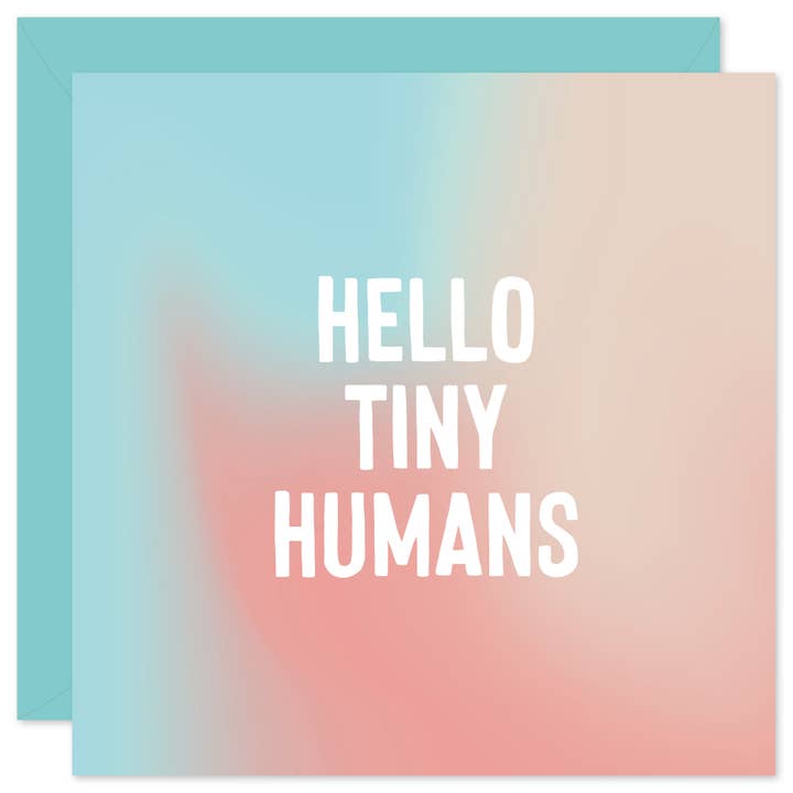 Carte Hello Tiny Humans pour la vente par Purple Tree Designs