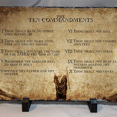 10 commandements sur pierre/ardoise 11,75 x 7,75 pouces pour la vente par The Rusty Stone