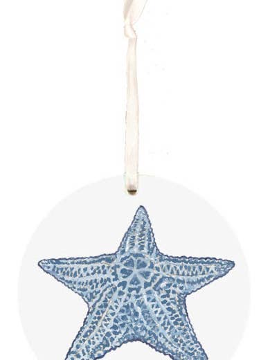 Adorno de estrella de mar azul, recuerdo de playa, decoración navideña para venta al por mayor de Faith and Franklin