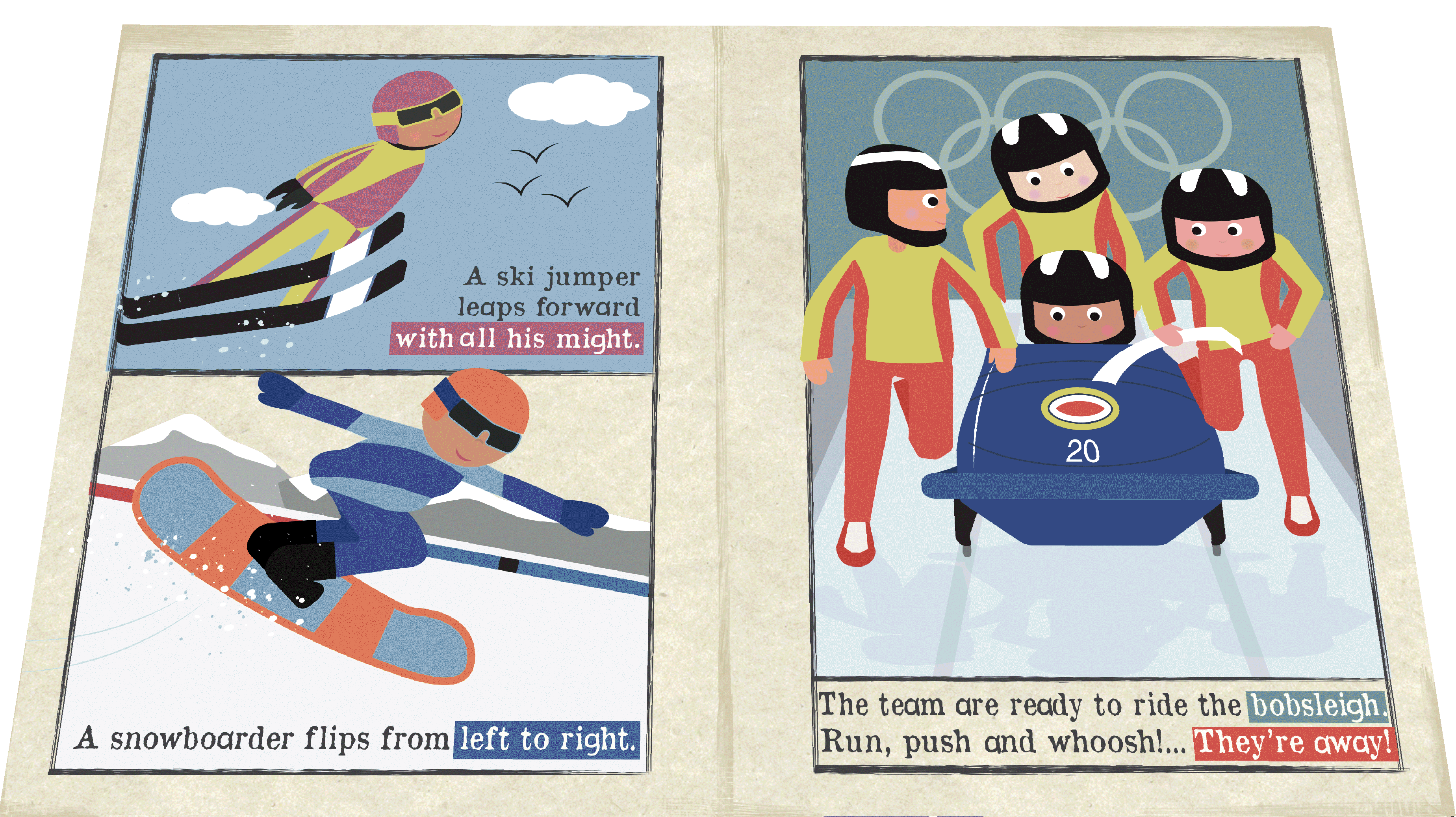 Jo & Nic's Crinkly Cloth Books - Wholesale Display Book - NEW: Nursery Times Crinkly Newspaper - Winter Olympics2