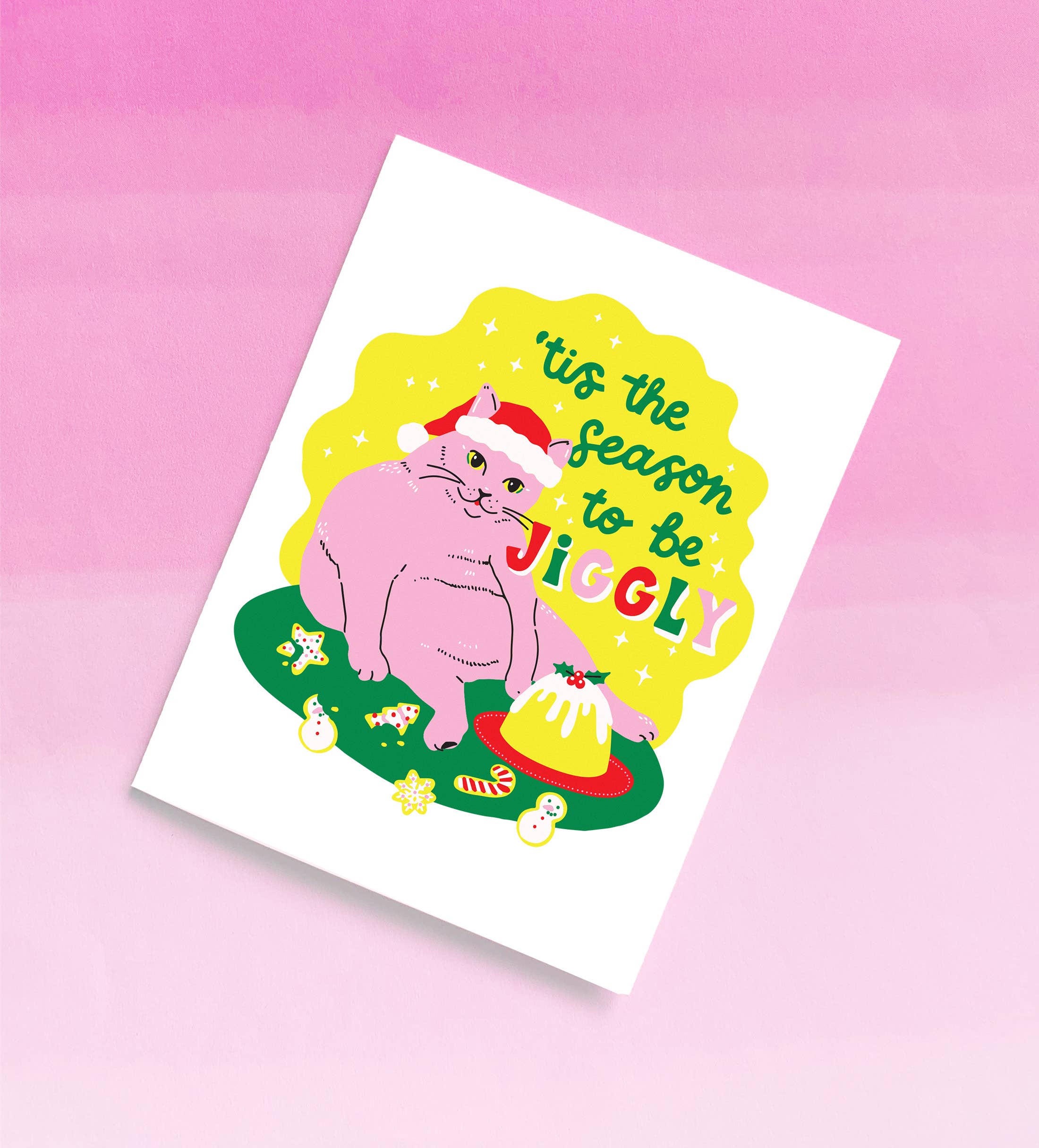 5 Eye Studio - Vendita all'ingrosso Biglietti di auguri di Natale - Biglietto Jiggly Season Cat A23