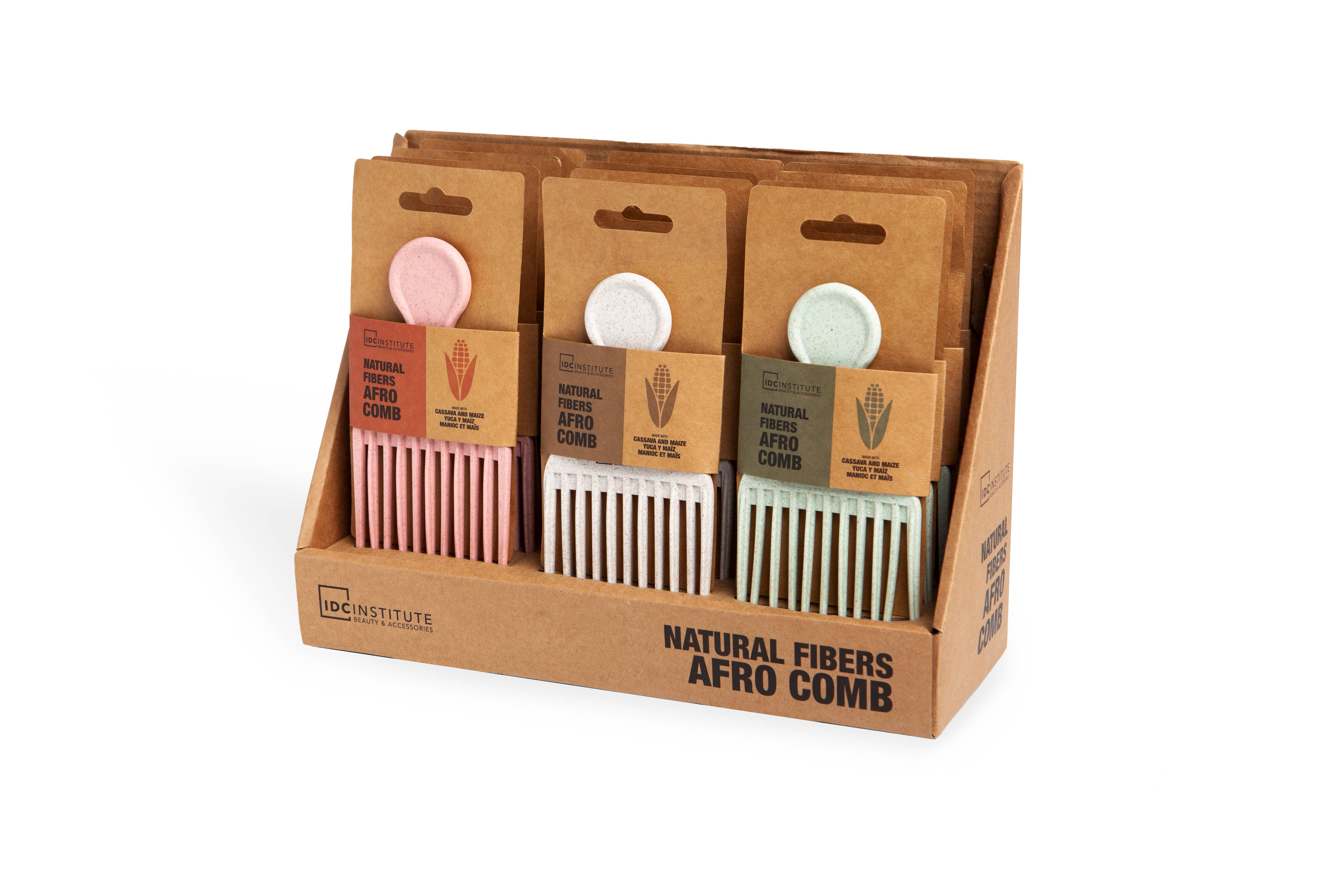 Aquarius Cosmetic SLU - Vente Peigne/brosse à cheveux - Peigne afro en fibre naturelle Idc Institute5