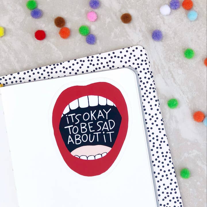 Sad Mouth Sticker for wholesale by The Crybaby Club