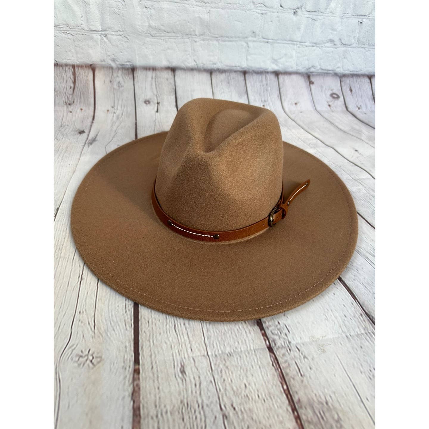 Bella Betty – wholesale Fedora – Women’s – Wide Brim Panama Hat w/ Leather Belt - Vegan Felt7