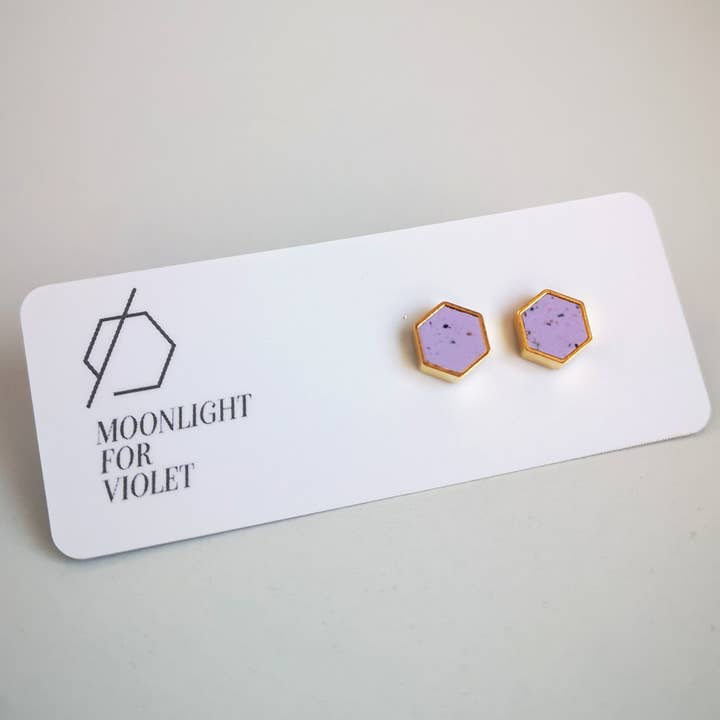 Hexagon Studs - 50+ Colours Available for wholesale by Moonlight for Violet