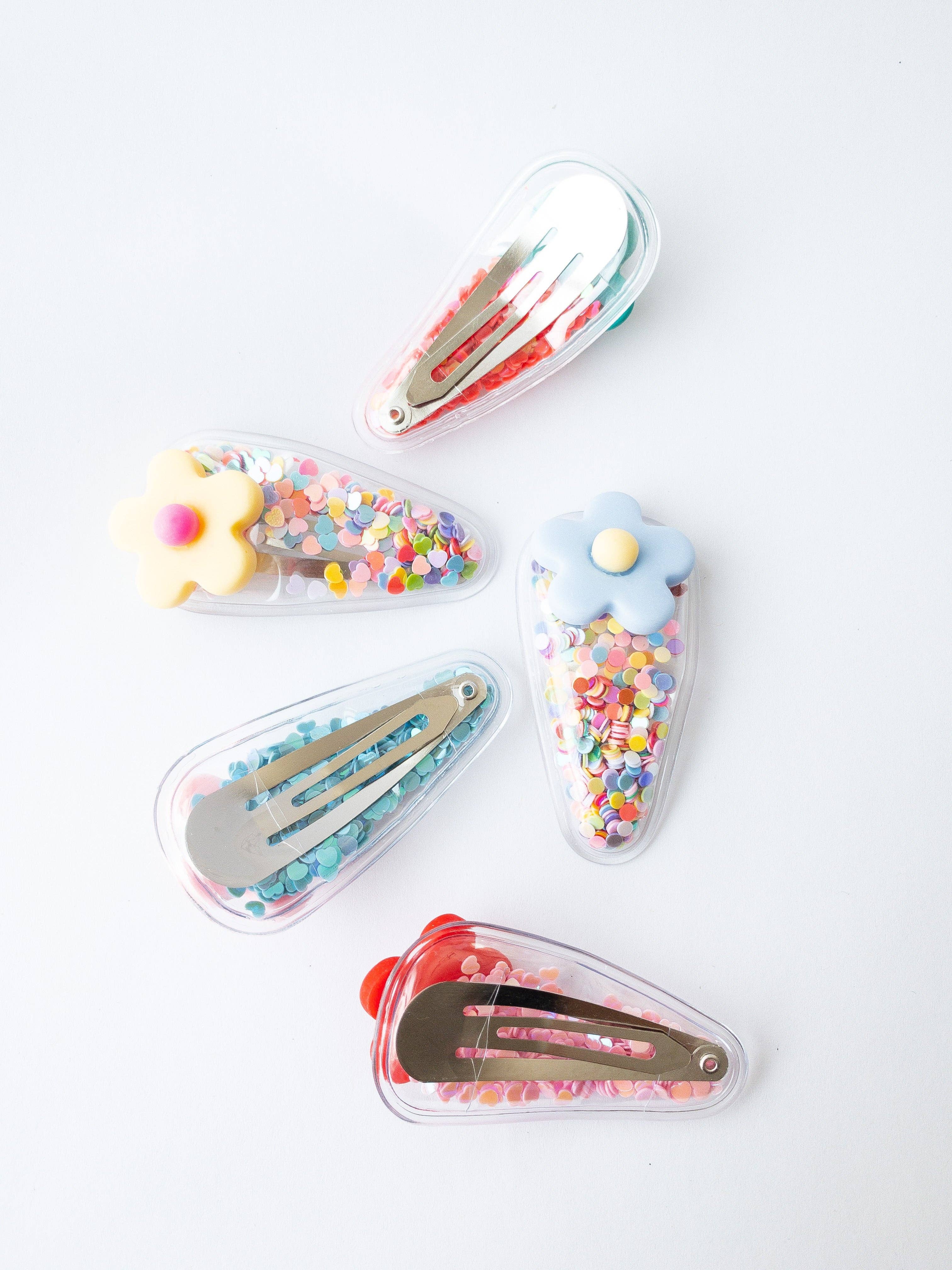 Eggy Cakes - Wholesale Hair Clip - Kids - Flower Confetti Shaker Hair Clips6