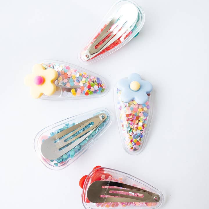 Eggy Cakes - Wholesale Hair Clip - Kids - Flower Confetti Shaker Hair Clips6