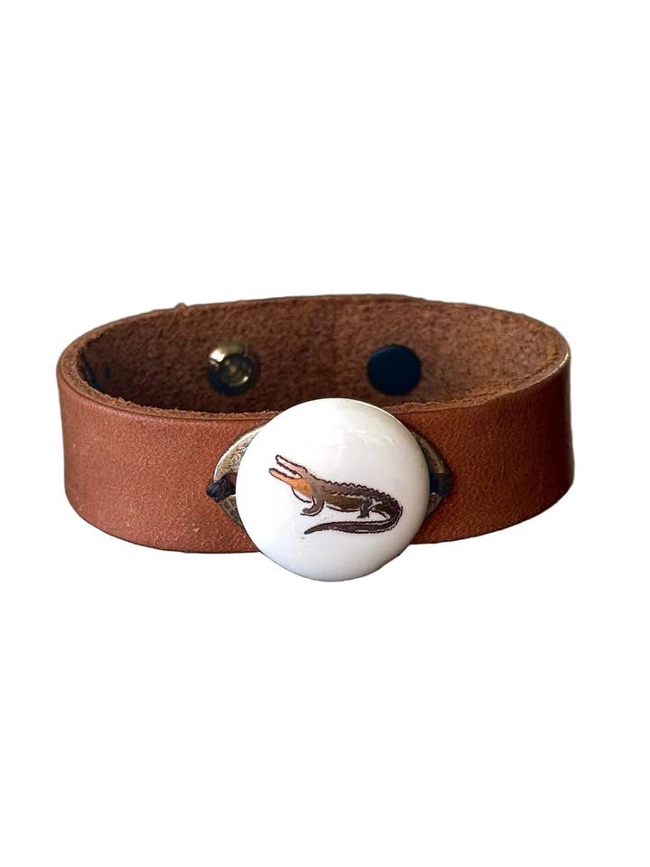 Florida Gator Game Day Leather Bracelet Adjustable for wholesale by Mona H Paintings