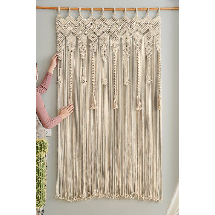 BeanDaikon - Wholesale Curtain - Macrame Boho Tassel Curtain C165