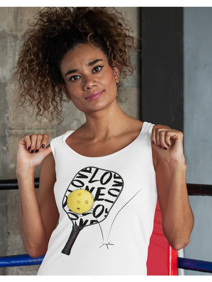 By Jodi LLC - Wholesale Screen Printed T-Shirt - Women's - Pickleball LOVE Graphic t-shirt, long sleeve, tank