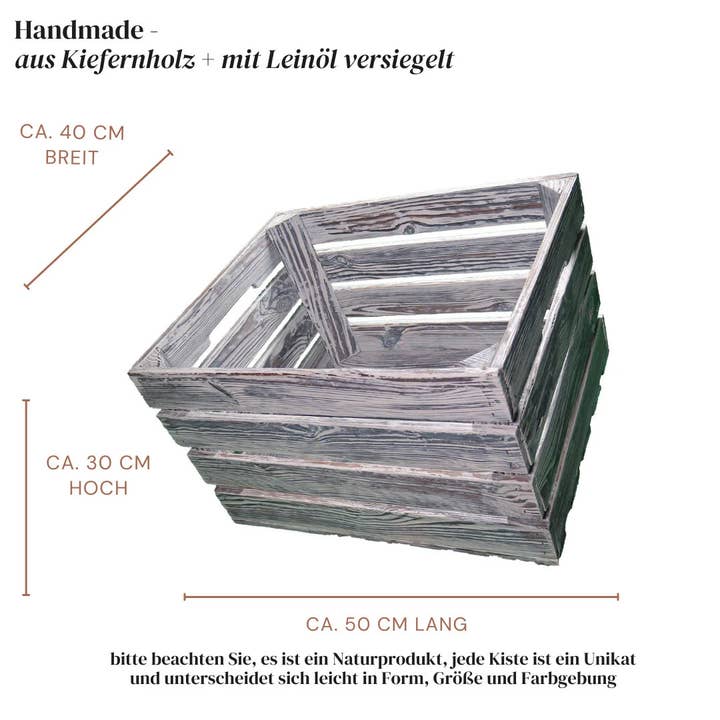 Waldsehnen - Art of Handmade - Wholesale Decoratief doosje - Forest pezen wijnkist of houten kist wit | Premium XL5