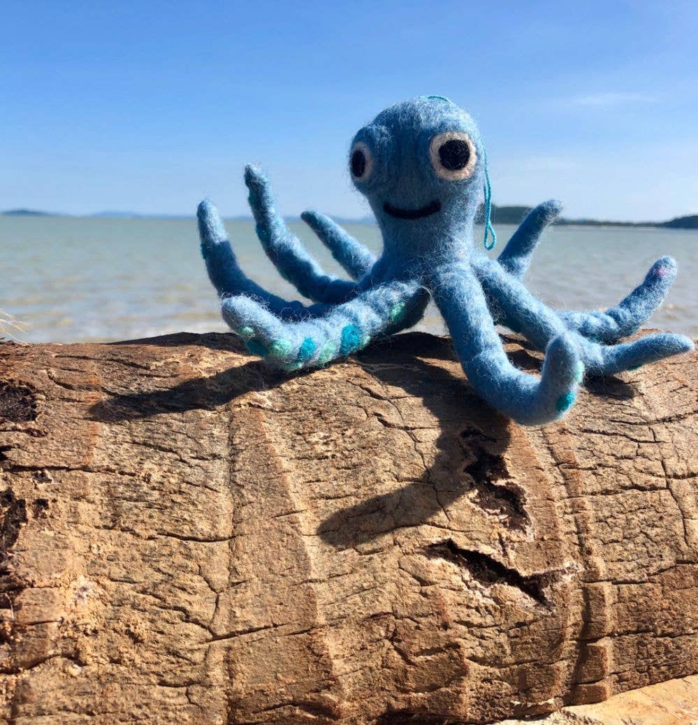 Felt So Good - Wholesale Ornament - Handmade Felt Ollie the Octopus Fair trade Hanging Decor4