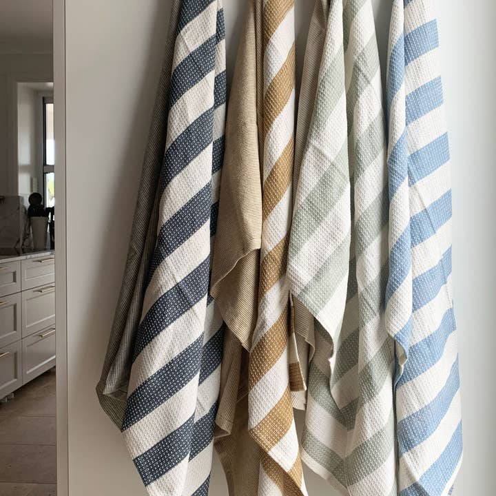 Raine & Humble - Wholesale Tea Towel - Striped Tea Towel set of 2 Sage Green