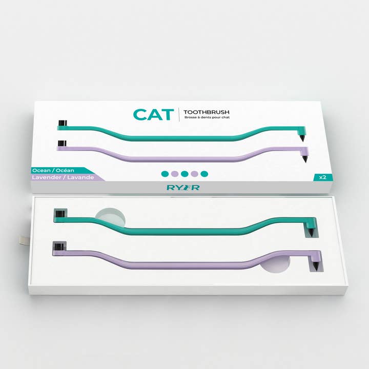 RYERCAT - Wholesale Pet Brush - Cat/Dog - Pack of 2 Cat Toothbrush Micro Head & Dual Sided7