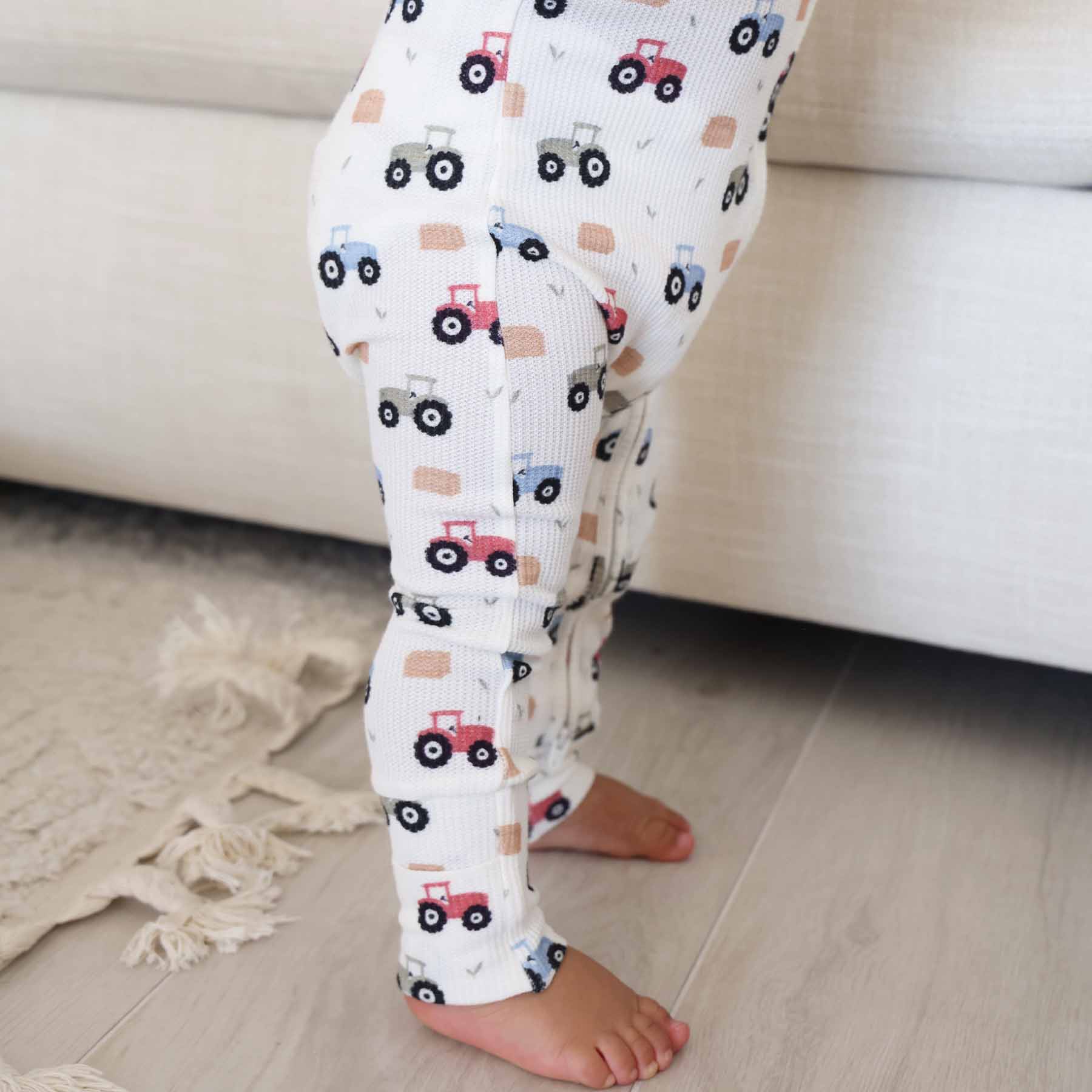 Caden Lane - Wholesale Jumpsuit - Baby - Little Farmer Bamboo Waffle Convertible Zip Romper9