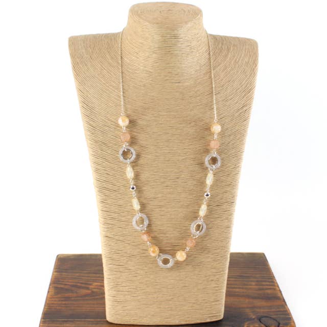 N24247 Colar de Puras/Anel de Poliresina Mista (27"+2") por atacado de Pretty Persuasions