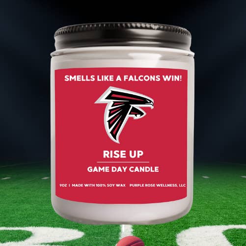 Bougie de football des Falçons d'Atlanta pour la vente par Purple Rose Wellness, LLC
