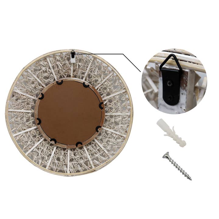 Paris Loft Inc - Wholesale Wall mirror - Coastal Mirror with Rattan Detail9