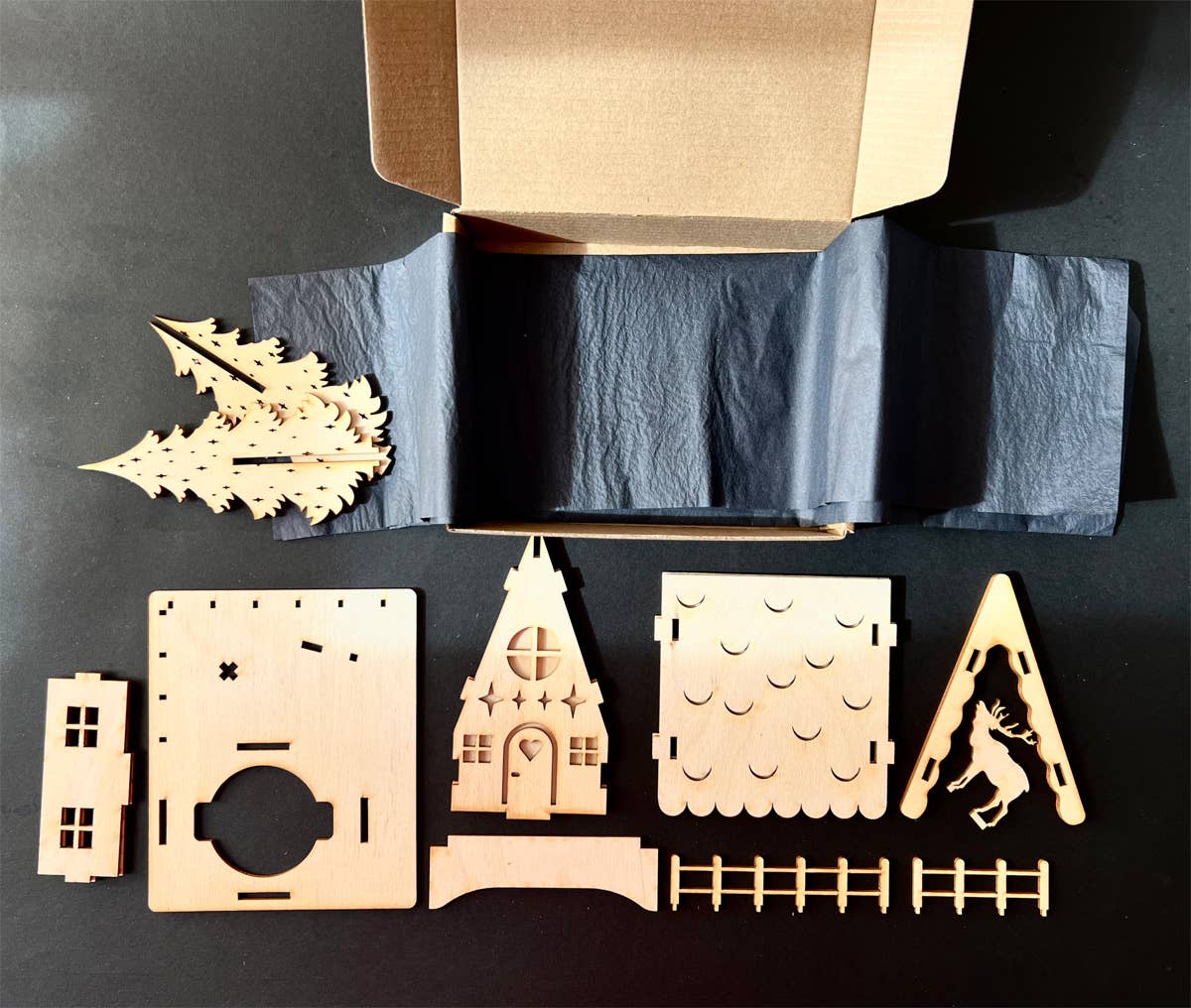 Squirrel Tacos Papercuts - Wholesale DIY Craft Kit - DIY Kit A Frame Chalet Christmas Holiday Decor candle holder7