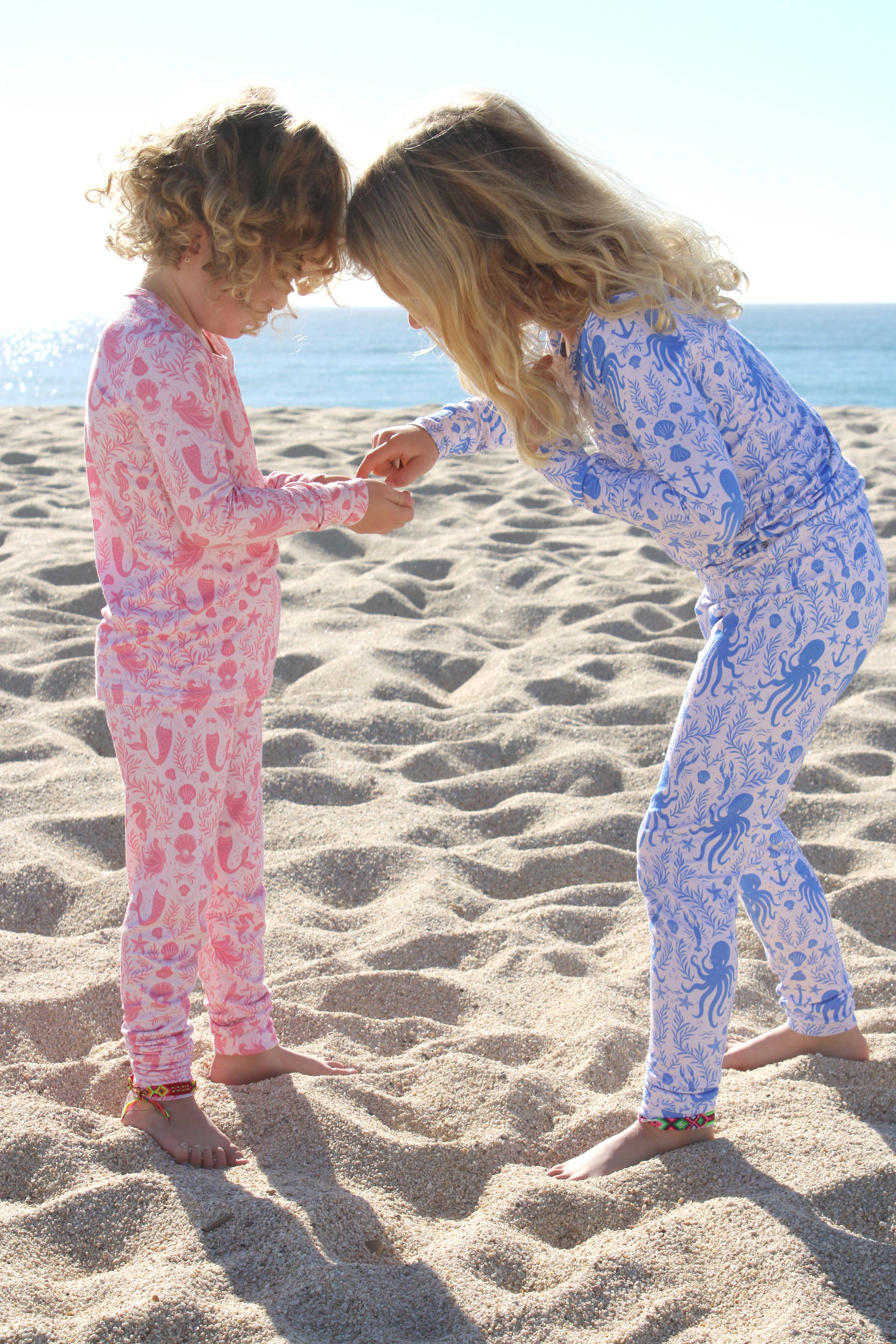 Shae & Palmer - Wholesale Sleepwear Set - Kids - NEW! Hidden Ocean Treasure - Blue – Toddler Two-Piece Pajama4