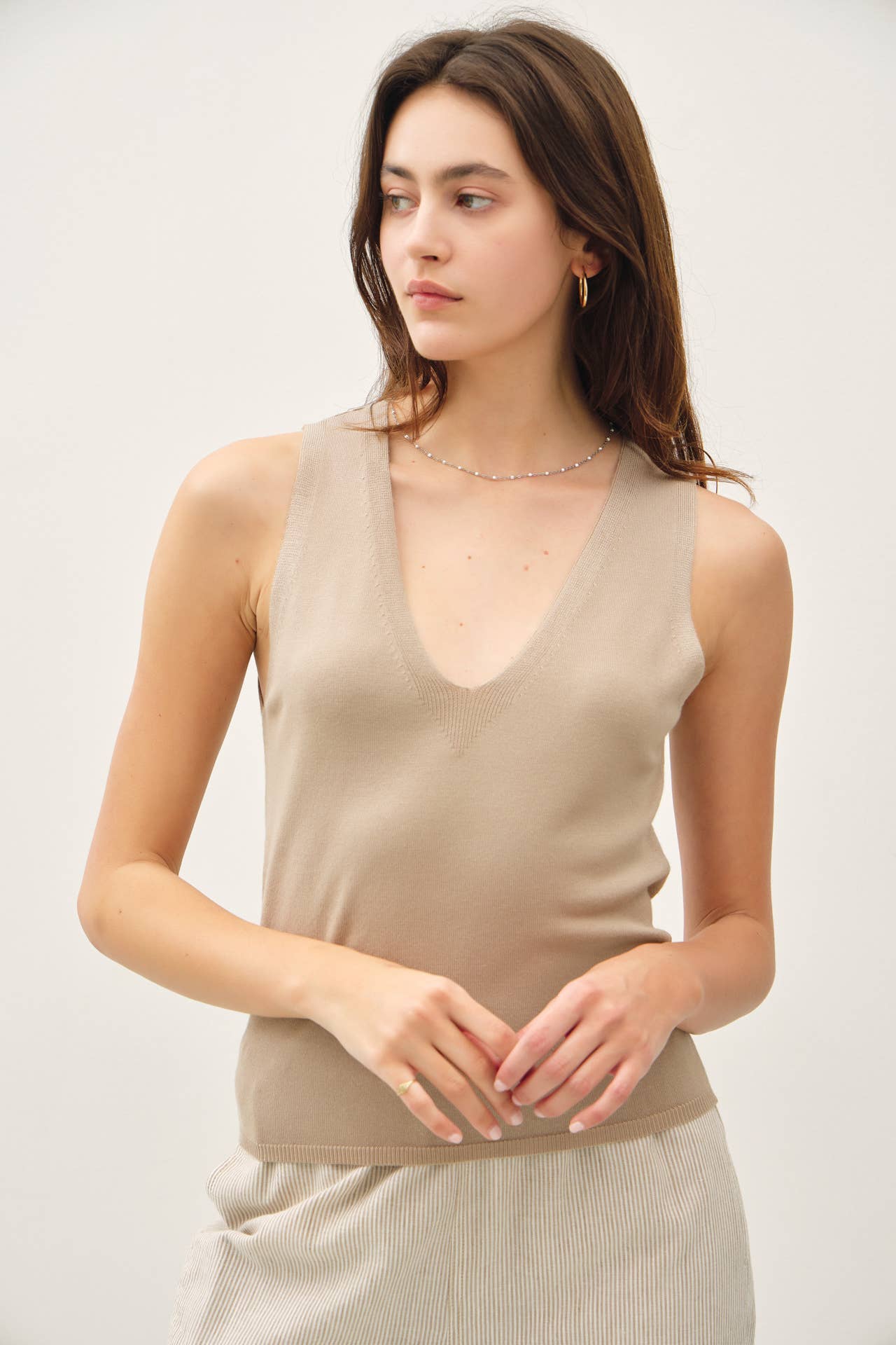 Be Cool - Wholesale Tank Top - Women's - MINIMAL V-NECK SWEATER TANK  13