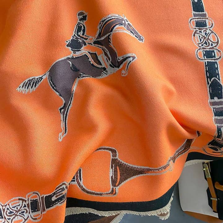 JPC Equestrian - Wholesale Scarf - Women's - AWST Int'l Hunter Horses Acrylic Cashmere Scarf2