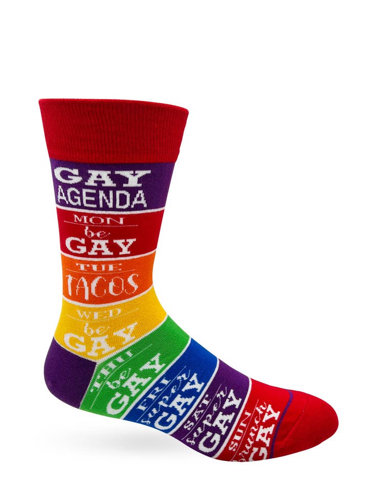 Fabdaz - Wholesale Socks - Men's - Gay Agenda Men's Novelty Crew Socks