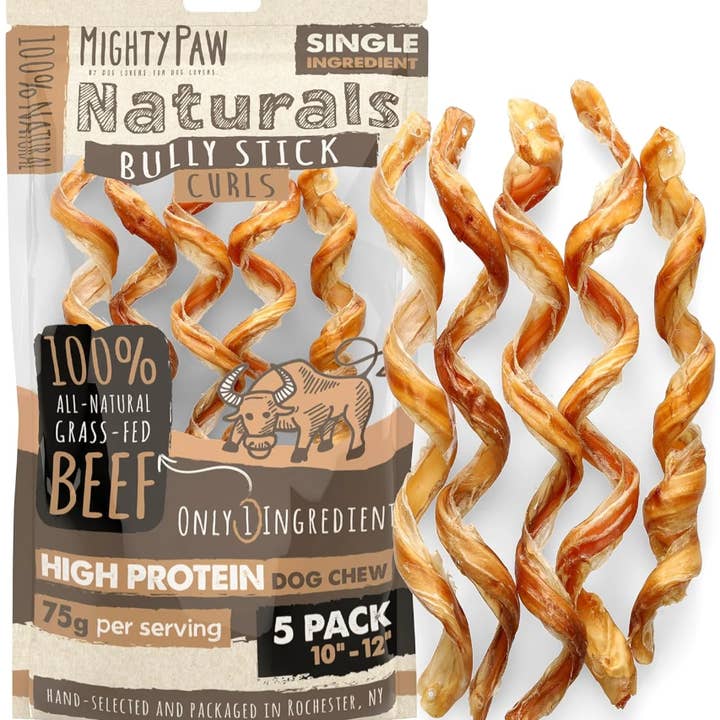 Mighty Paw - Wholesale Pet Treats - Dog - All-Natural Bully Stick Curls1