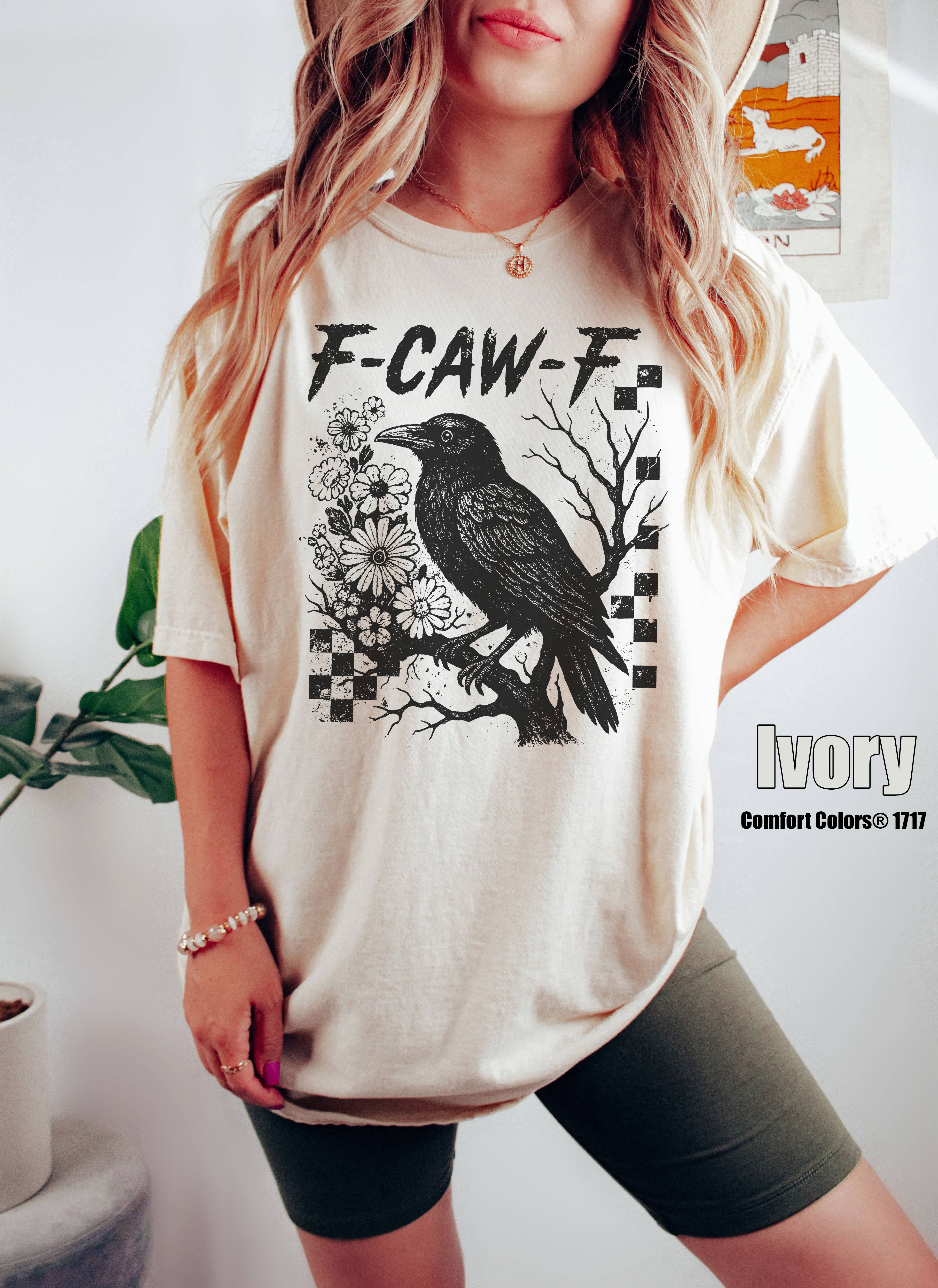 Glaime - Wholesale T-shirt (graphic) – women's - Comfort Colors Crow Raven Shirt, F-CAW-F Halloween Shirt