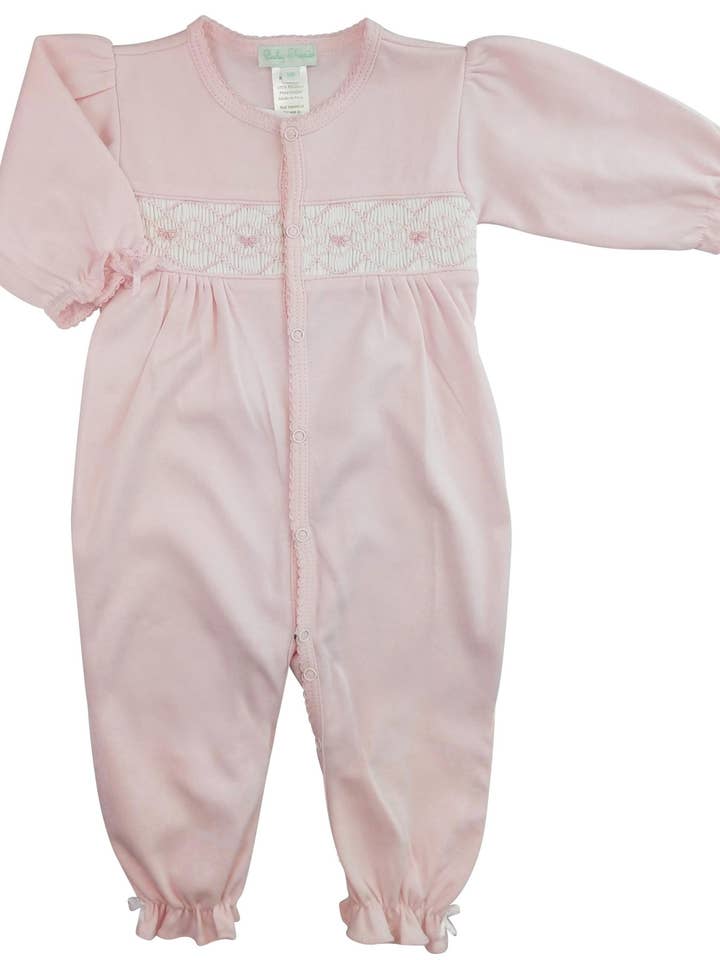 Bows Baby Hand Smocked Pima Cotton Converter Gown for wholesale by Baby Threads