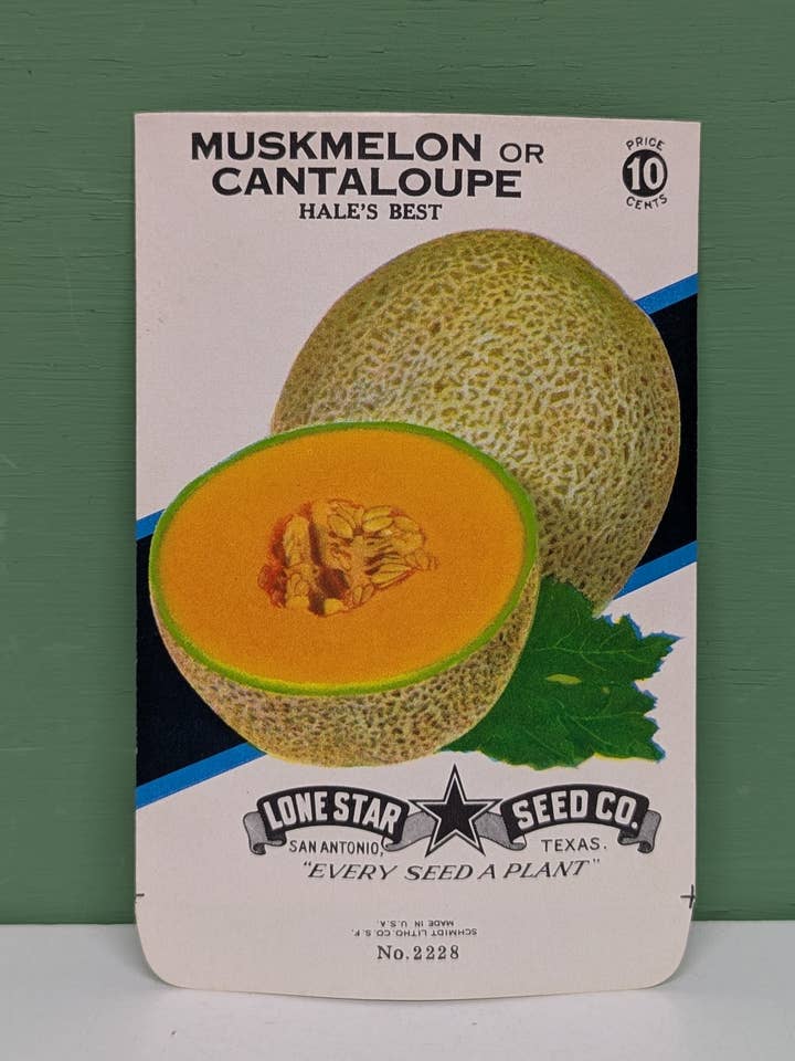 Tom frøpose til cantaloupe for engroshandel hos vintagegoodies